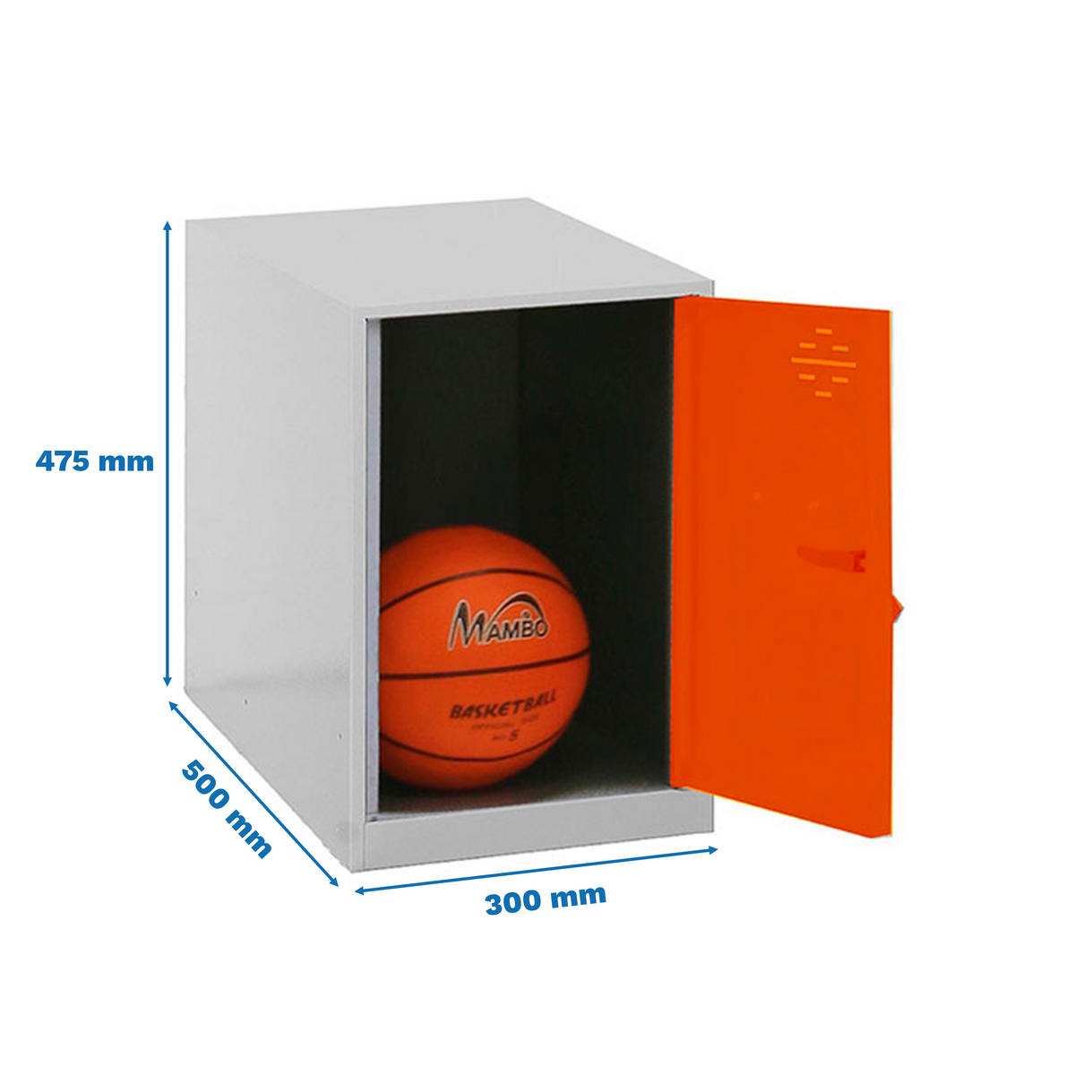 SCHLIESSFACHWÜRFEL Amego HxBxT 47,5x30x50 cm Ohne Standfüße Orange-Grau Spind - Orange, Metall (30/47.5/50cm) - PROREGAL