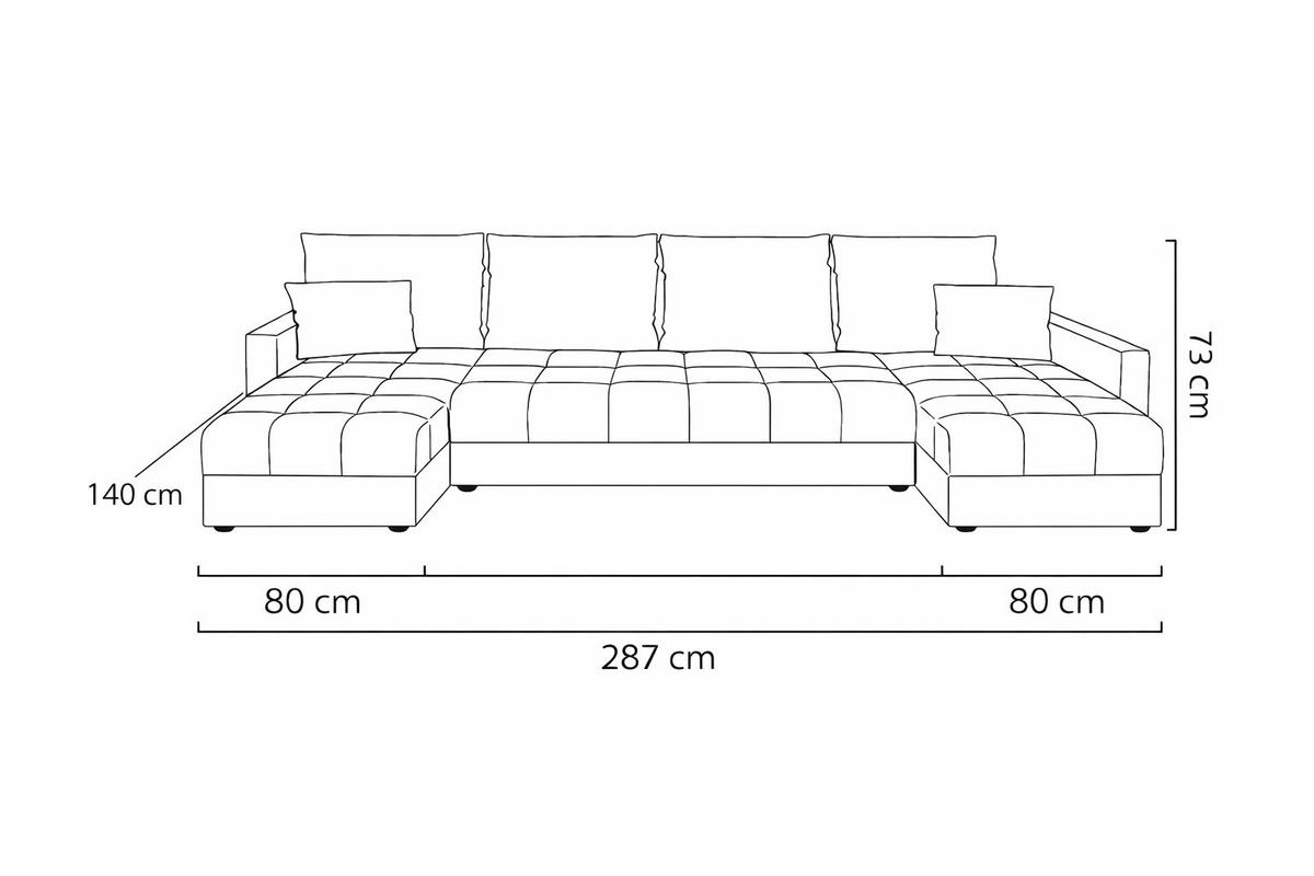 WOHNLANDSCHAFT AURELIA – Ecksofa in U-Form mit Schlaffunktion, Bettkasten & Kissen Stoff KRONOS 287 cm Rosa - Rosa, Kunststoff (287/140cm) - Wohnideebilder
