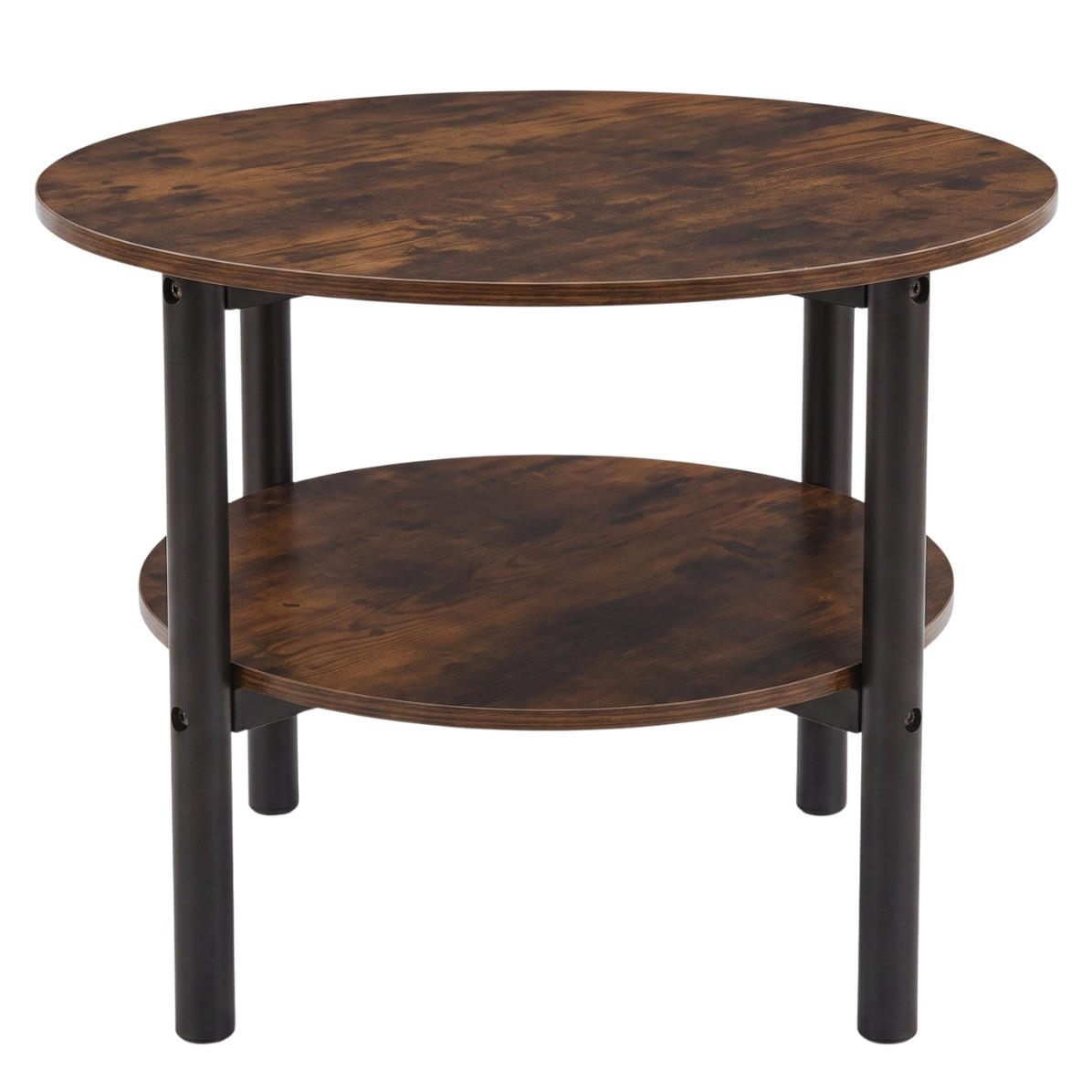 COUCHTISCH zweistöckig rund Braun 60/60/45 cm - Braun, Holzwerkstoff (60/60/45cm) - SCENA LIVING