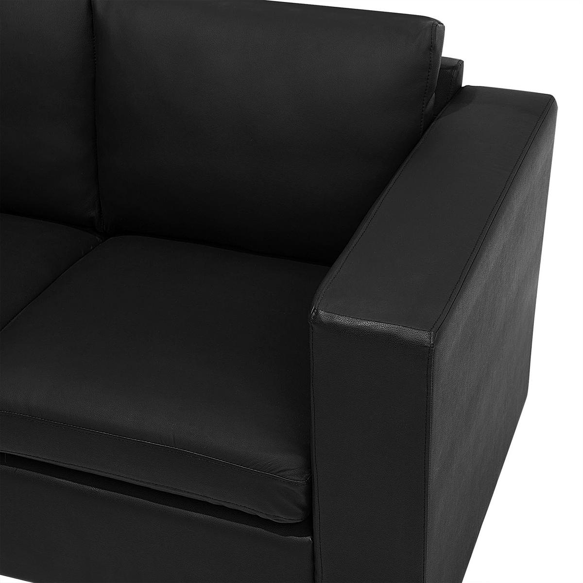 2-SITZER-SOFA Echtleder Schwarz Helsinki - Schwarz, Leder/Fell (152/72/76cm) - Beliani