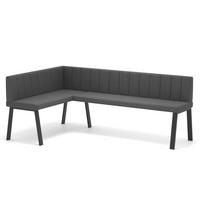 ECKBANK links MONO Y Webstoff gesteppt, 128/168 cm Dunkelgrau - Dunkelgrau, Textil/Metall (128/168cm) - Idohome