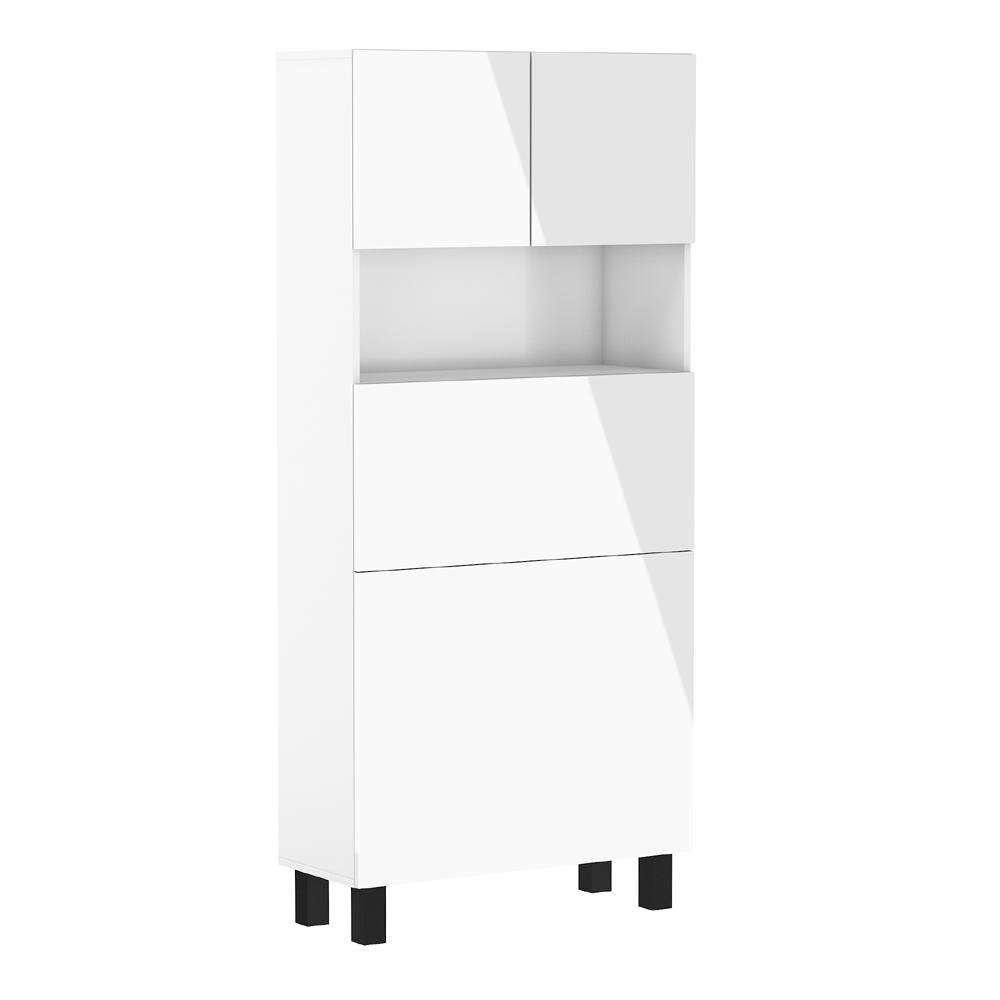SCHREIBTISCH Weiß Hochglanz 80/175/92 - Weiß Hochglanz, Holzwerkstoff (90/50/175cm) - RAUMHIRSCH FURNITURE