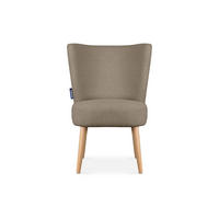 COCKTAILSESSEL APPA auf hohen Beinen aus Buche, aus recyceltem Boucle-Stoff, Hellbraun/Buche Dekor - Hellbraun/Buchefarben, Holz/Textil (63/89/65cm) - KONSIMO®