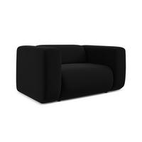 SESSEL Samt Stoff Schwarz - Schwarz, Kunststoff/Textil (137/70/89cm) - Makamii