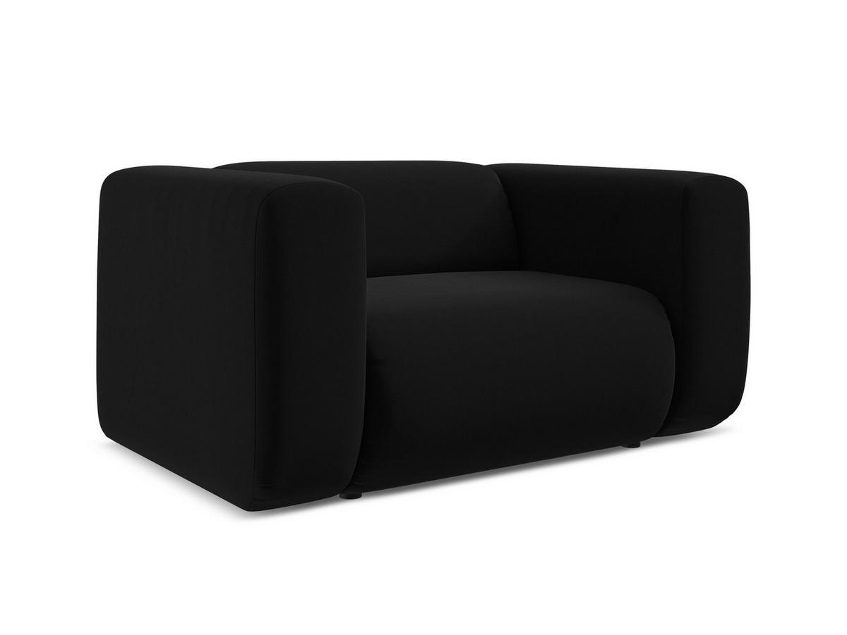 SESSEL Samt Stoff Schwarz - Schwarz, Kunststoff/Textil (137/70/89cm) - Makamii