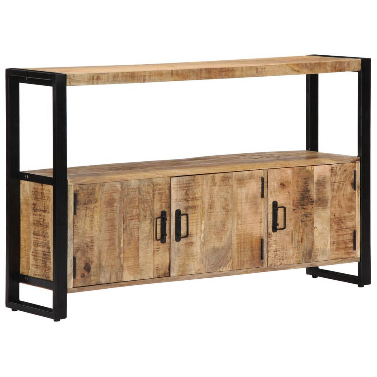 SIDEBOARD mit 3 Türen und Fach, 120/30/75 cm, aus Massivholz Mango - Braun, Holz (120/75/30cm) - vidaXL