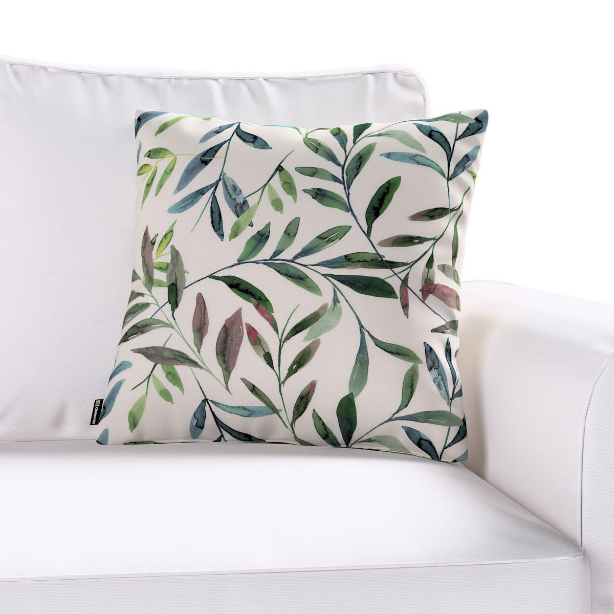 KISSENHÜLLE Eden weiß und grün, 43x43cm - Weiß, Textil (43/43cm) - Dekoria