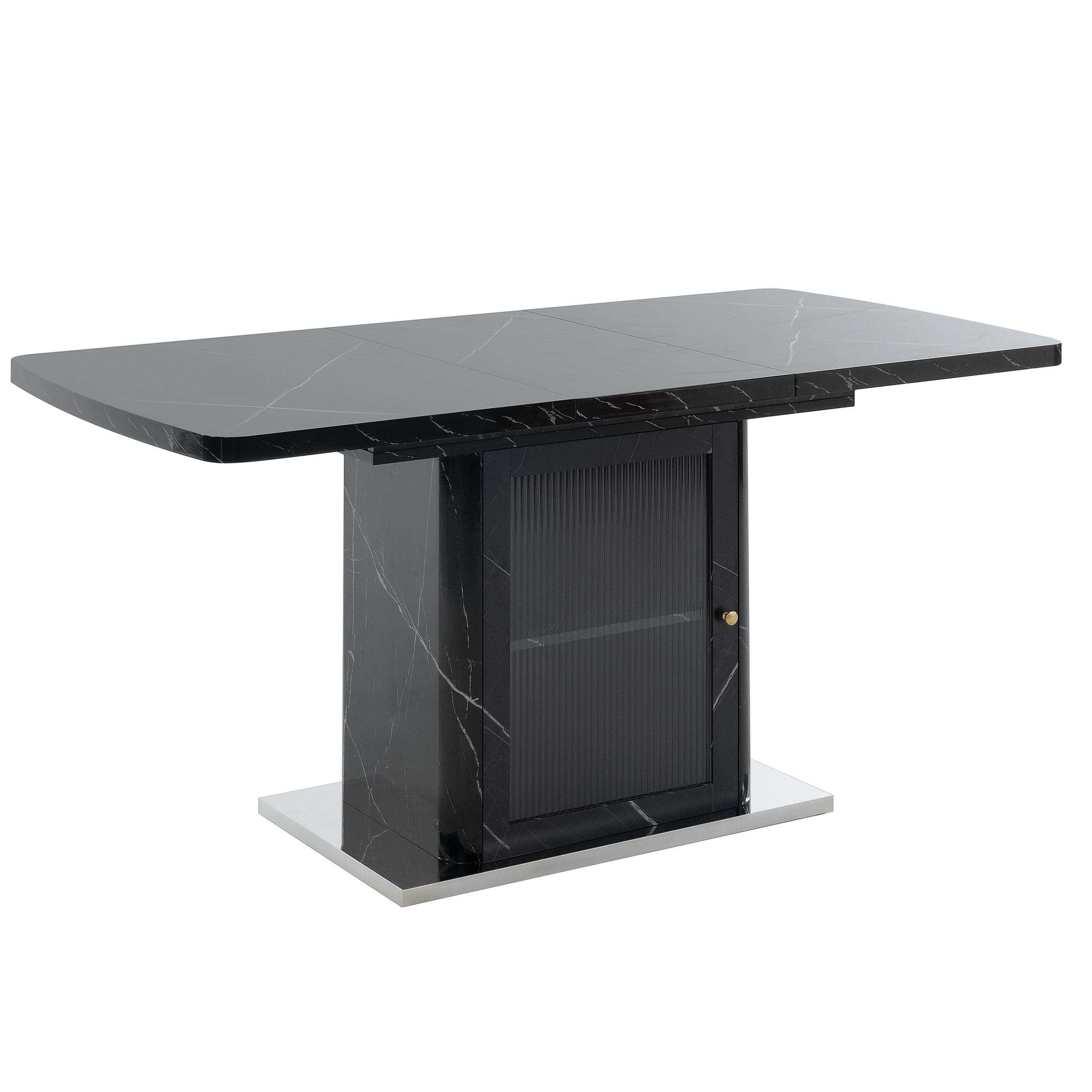 ComfortXL Esstisch Schwarz 80x76x160 cm