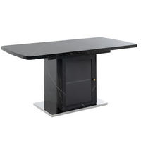 ESSTISCH DE-37271 120-160 cm ausziehbar mit Marmor-Dekor Schwarz - Schwarz, Holzwerkstoff (160/80/76cm) - ComfortXL