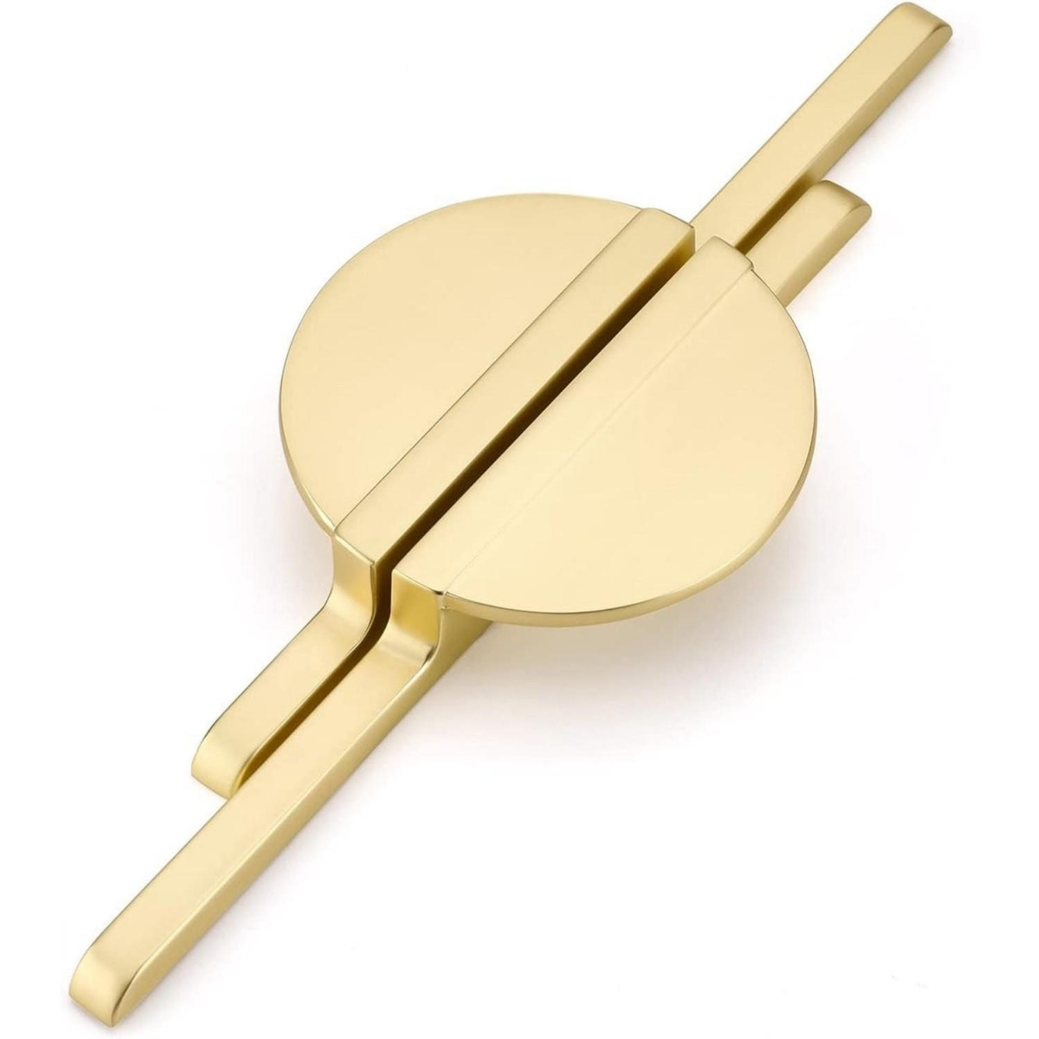HALBMONDGRIFF 2er-Set Vergoldet Zinklegierung ~9,5 x 2,5 x 3,5 cm Lochabstand 64 mm Schrauben - Goldfarben, Metall (2.5/3.5/9.5cm) - MCBOSON