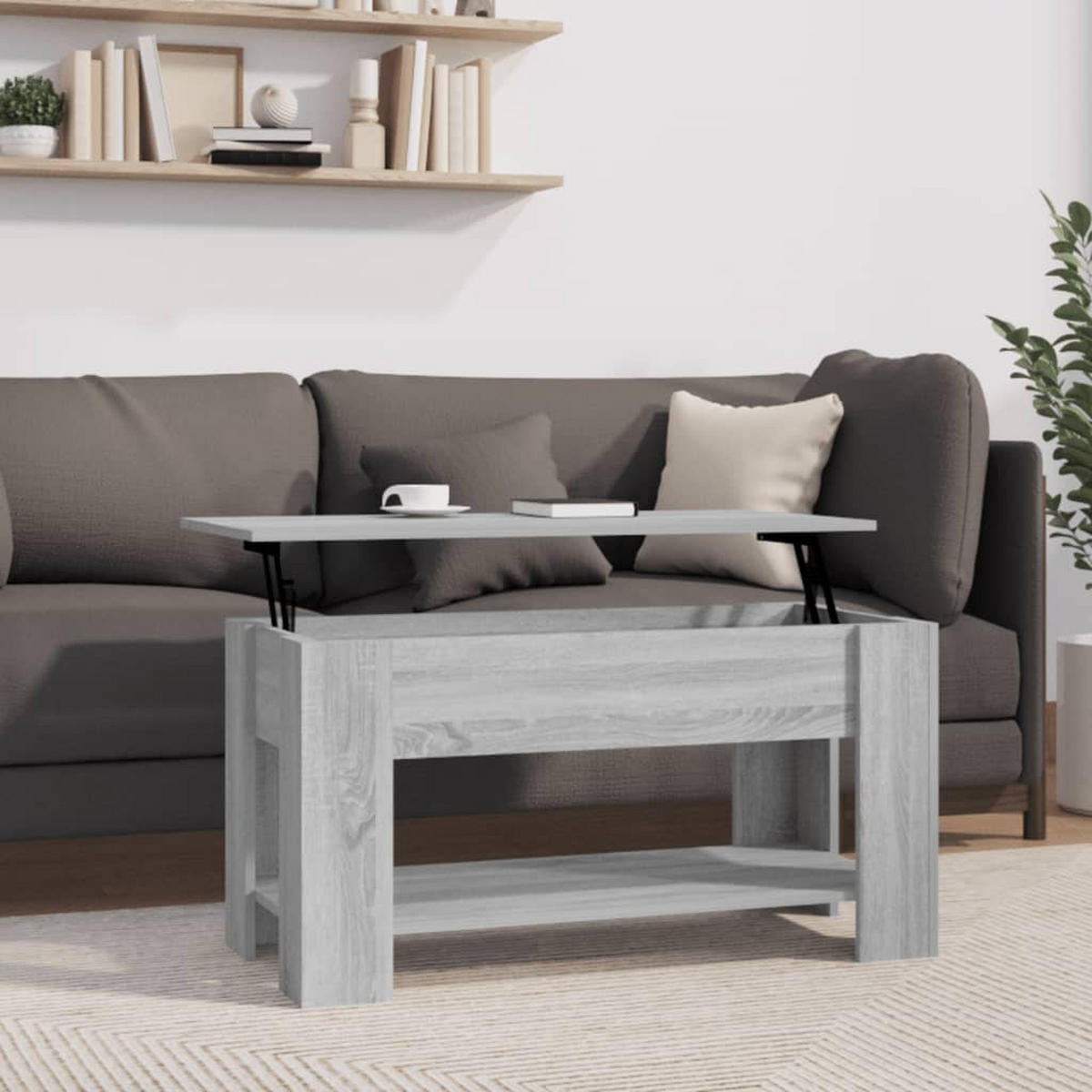 COUCHTISCH Grau Sonoma 101x49x52 cm Holzwerkstoff - Grau, Holzwerkstoff (101/49/52cm) - furnicato