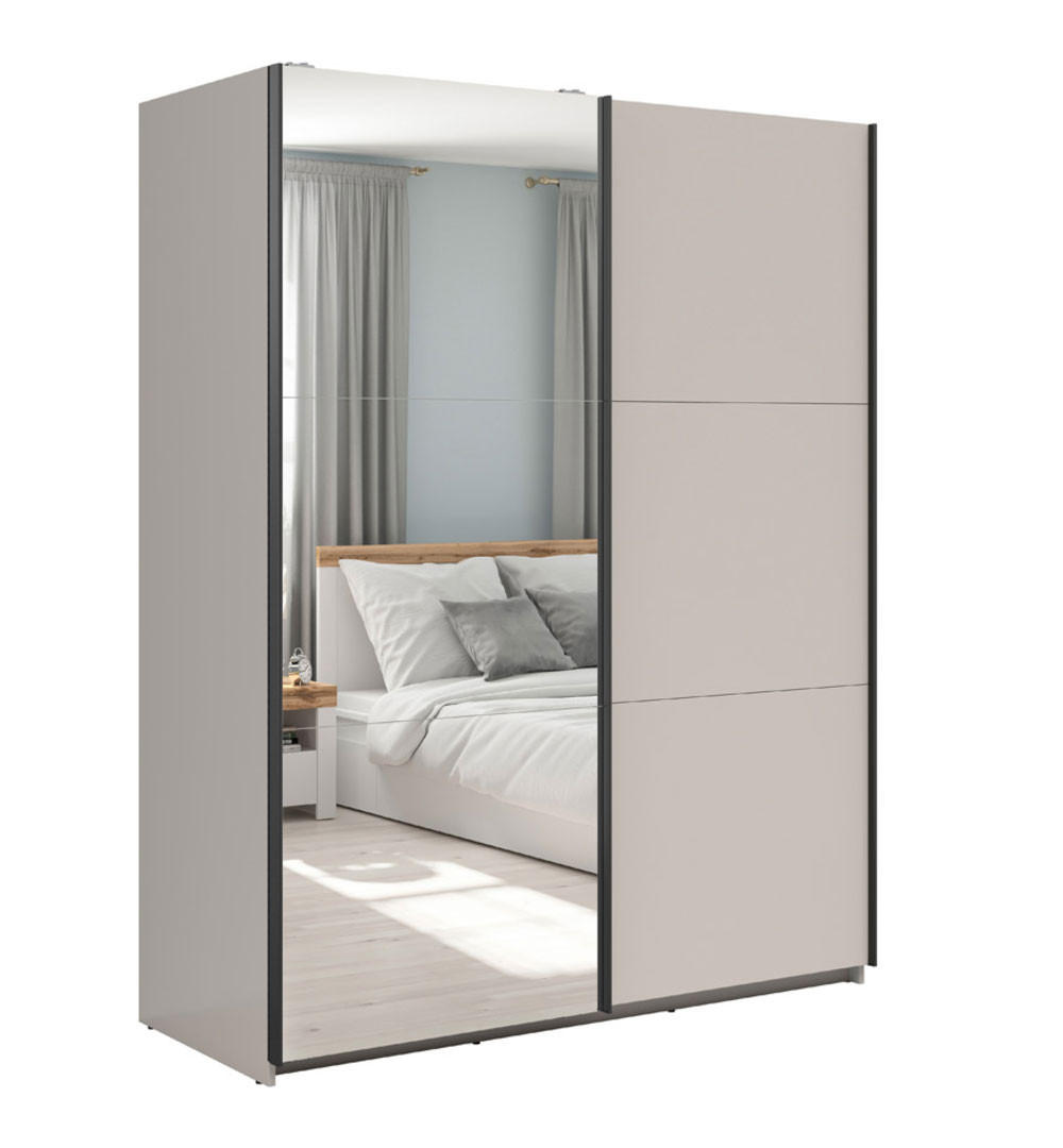 SCHWEBETÜRENSCHRANK Tetrix Kaschmir 153,5 / 60 / 195,5cm - Kaschmir/Braun, Holz/Holzwerkstoff (153.5/195.5/60cm) - Feldmann-Wohnen