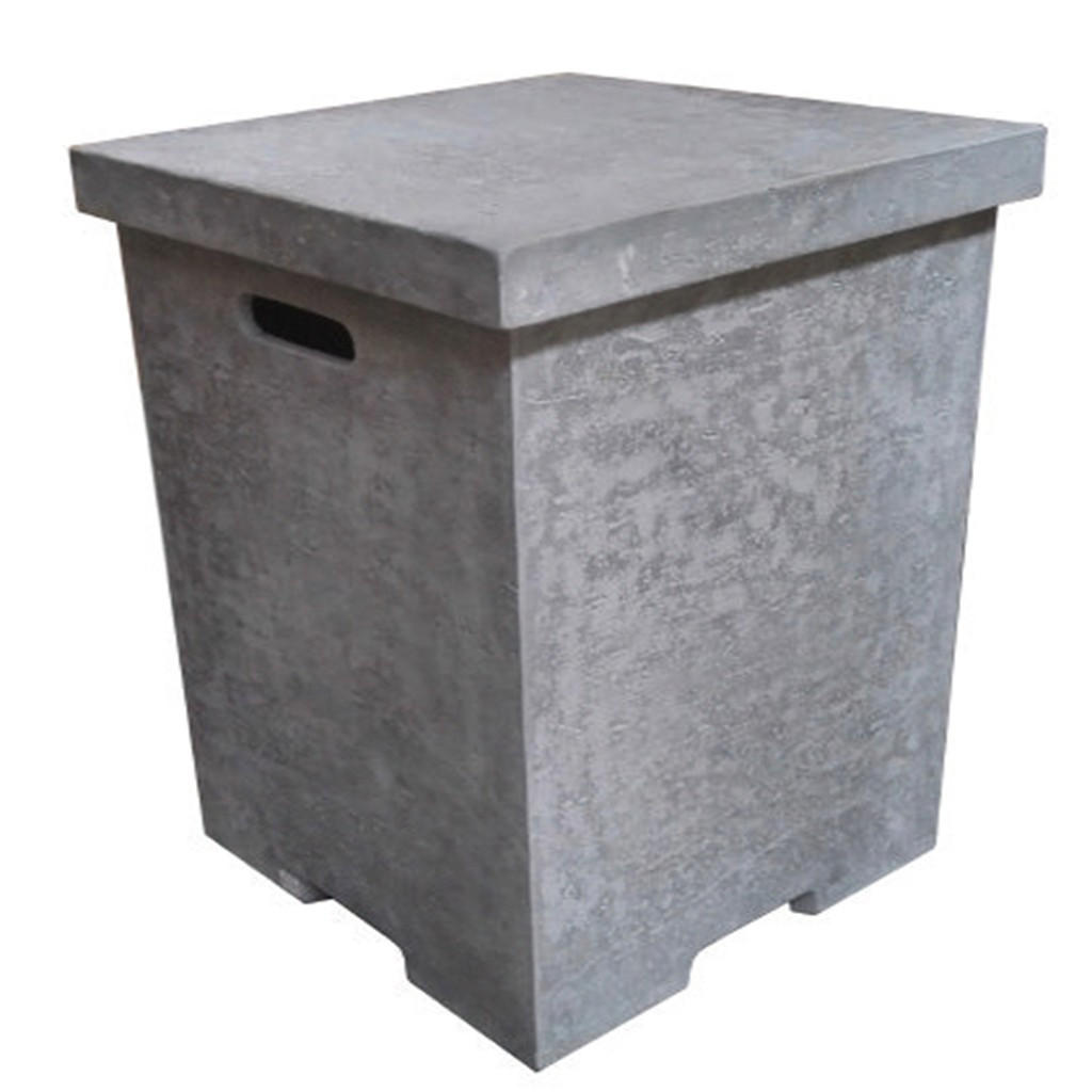 ABDECKUNG für 11 kg Gasflaschen in Beton-Optik eckig - Grau, Stein (51/70/51cm) - Elementi
