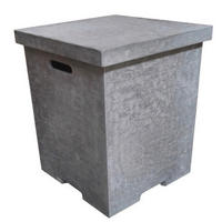 ABDECKUNG für 11 kg Gasflaschen in Beton-Optik eckig - Grau, Stein (51/70/51cm) - Elementi