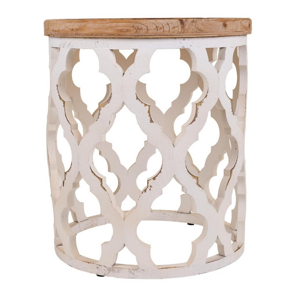 TISCH aus Holz, weiß, 50x56cm - Multicolor, Holz (56/50/50cm) - Wanderlust