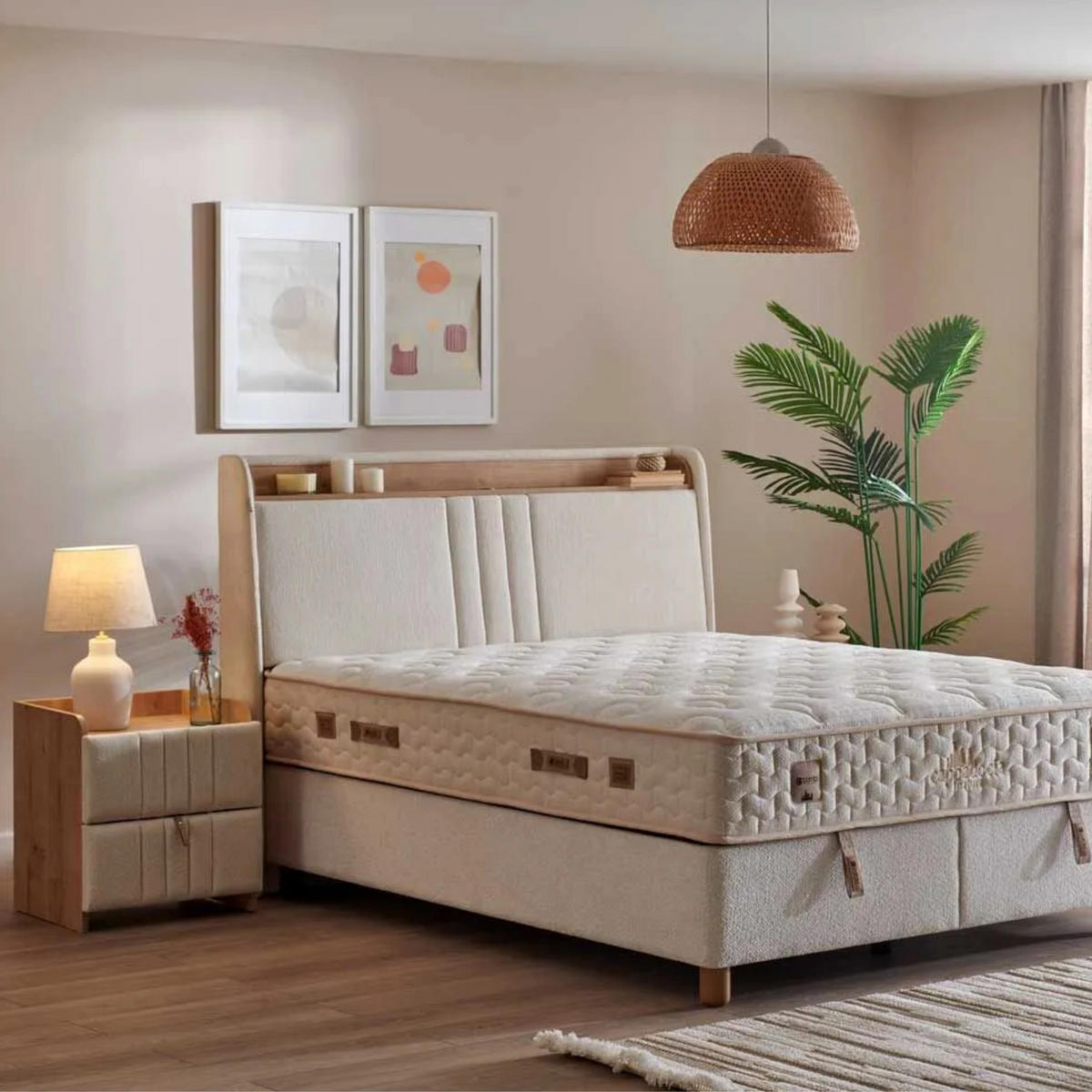 BOXBETT Capadocia Set 160x200 - Beige, Holz (160/200cm) - Gowoll