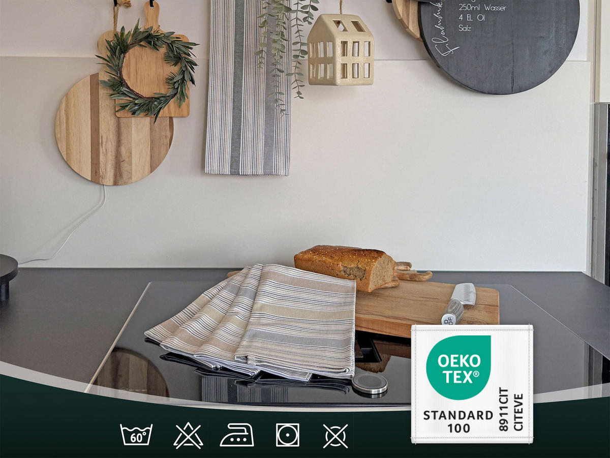 GESCHIRRTÜCHER, 5er-Set, 50x70 cm, 100% Baumwolle, Grün - Olivgrün, Textil (50/70cm) - Zollner