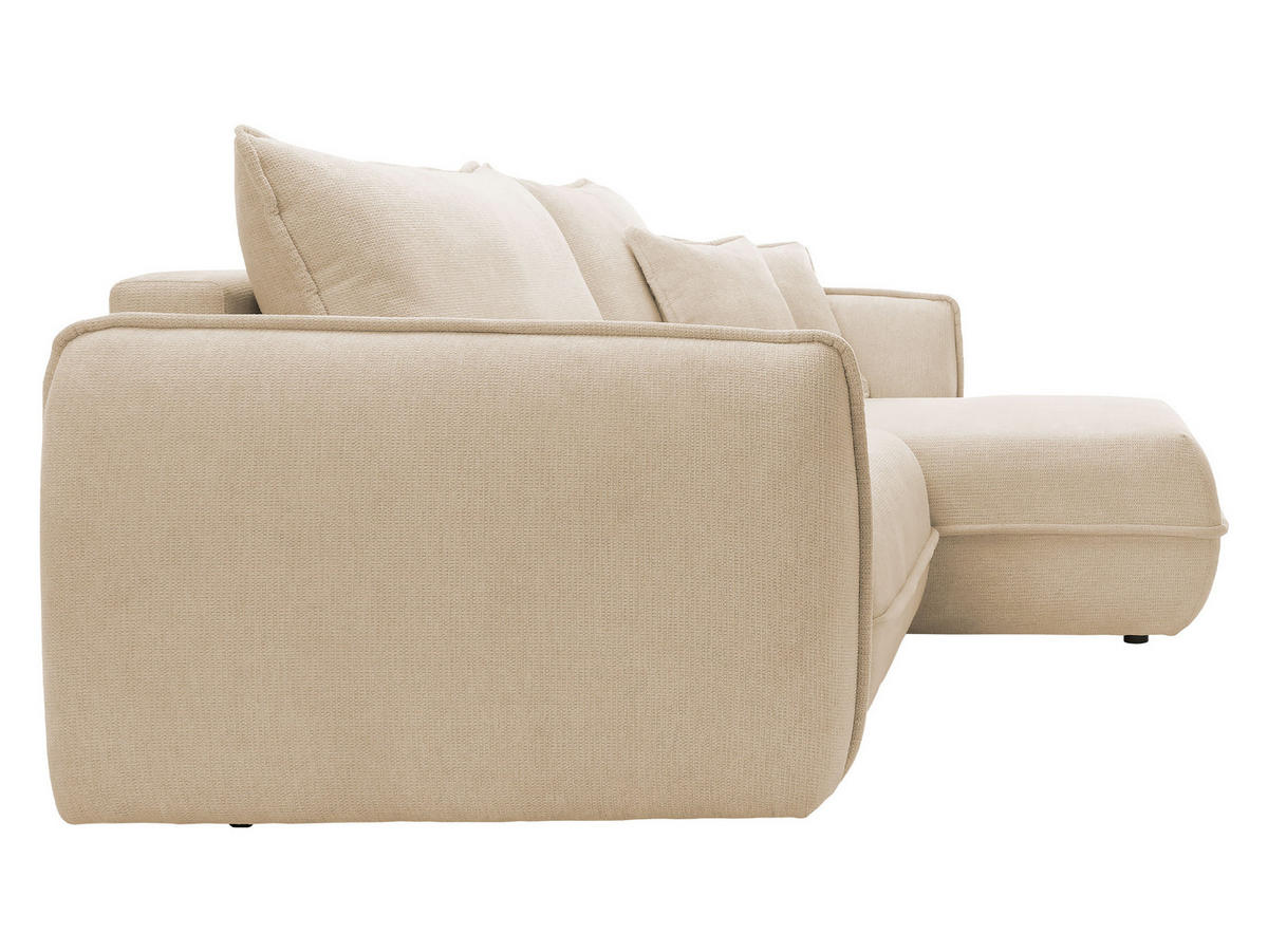 ECKSOFA Moho, Seite: Rechts - Beige/Schwarz, Holz/Kunststoff (254/162cm) - MIRJAN24