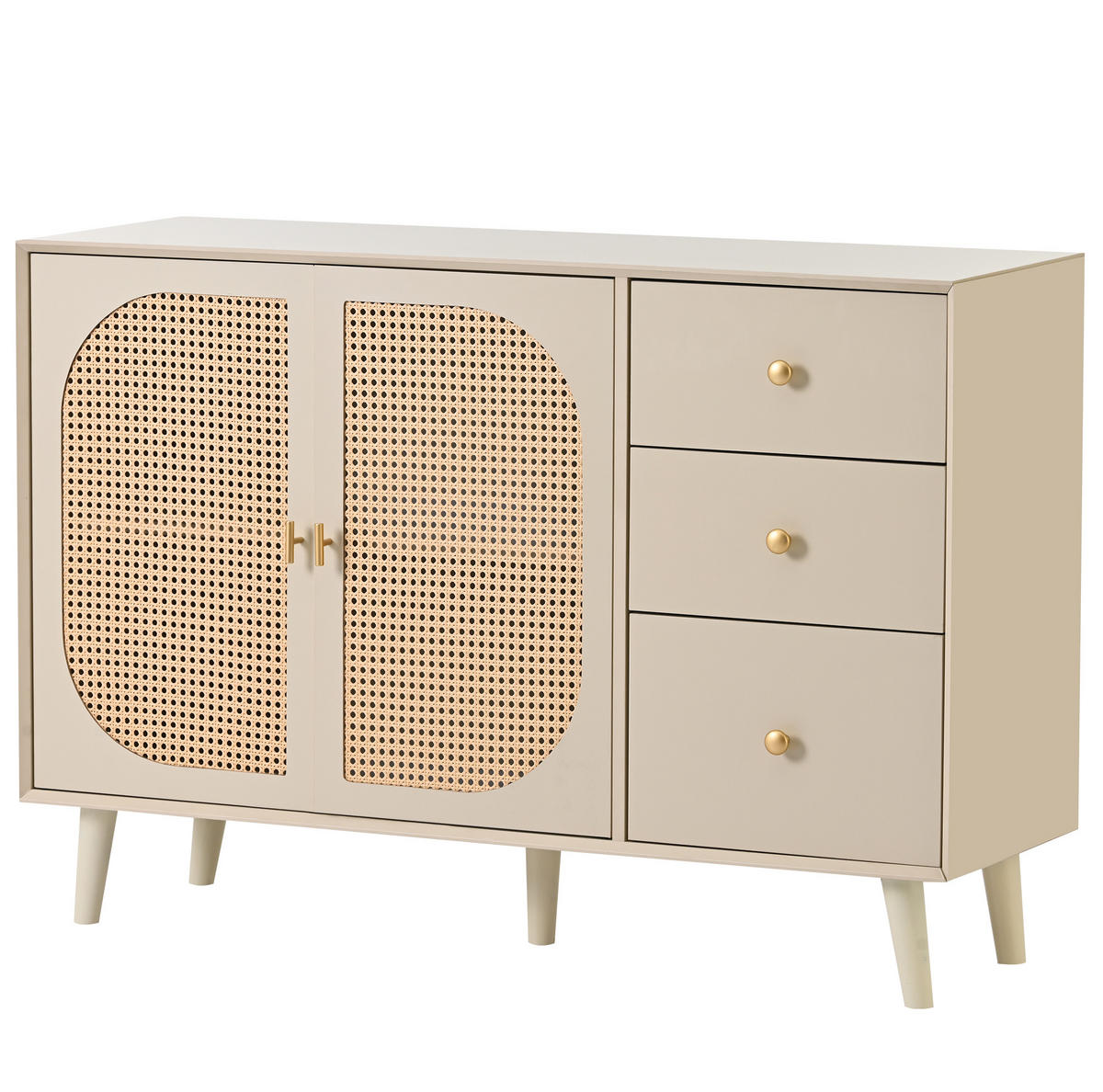 SIDEBOARD 120/82.5/40 cm Offwhite aus Spanplatte mit 2 Türen und 3 Schubladen - Weiß, Holzwerkstoff (40/82.5/120cm) - OKMYHOME