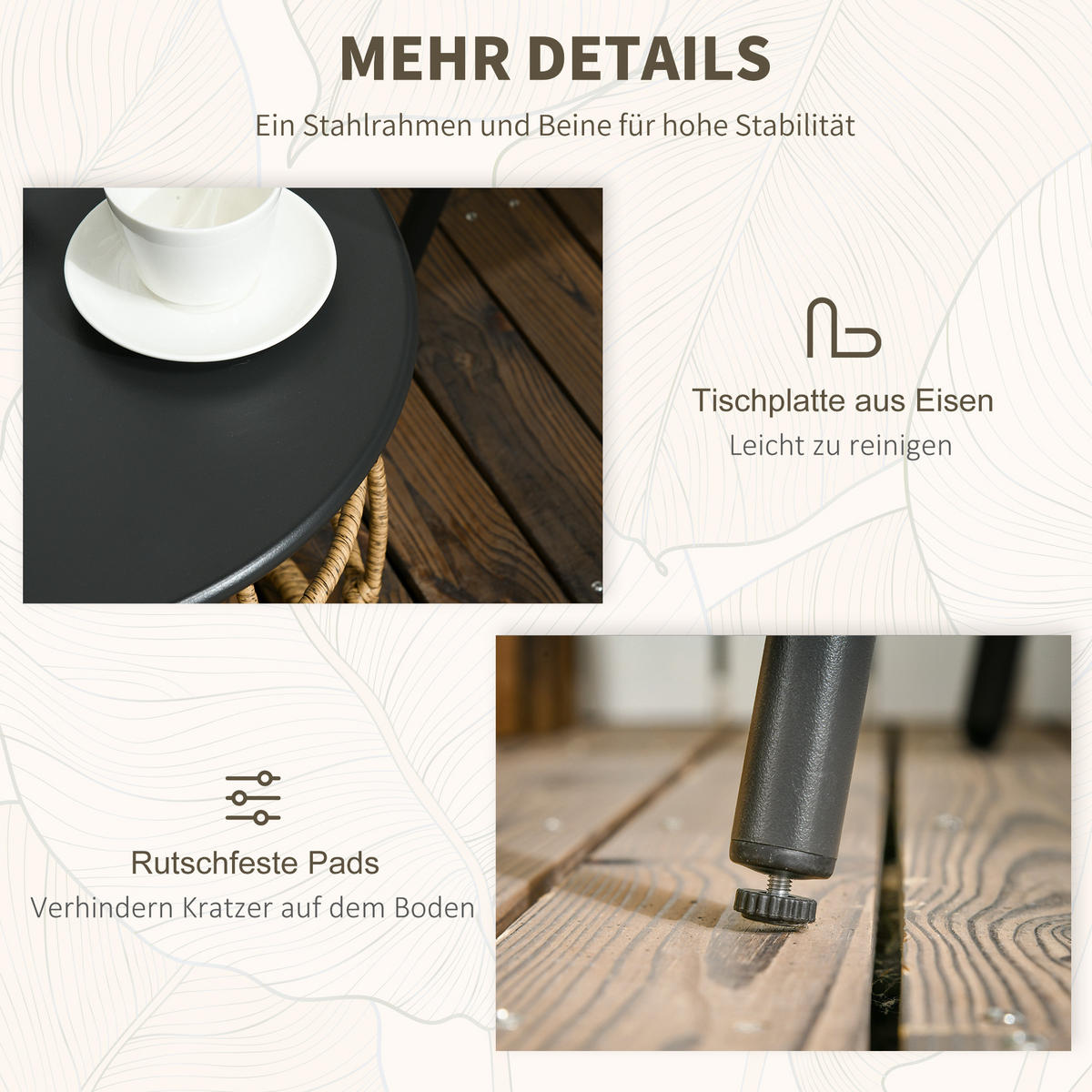 RATTAN-STUHL sandfarben 62.0/65.0/78.0cm - Sandfarben, Metall (65/78/62cm)