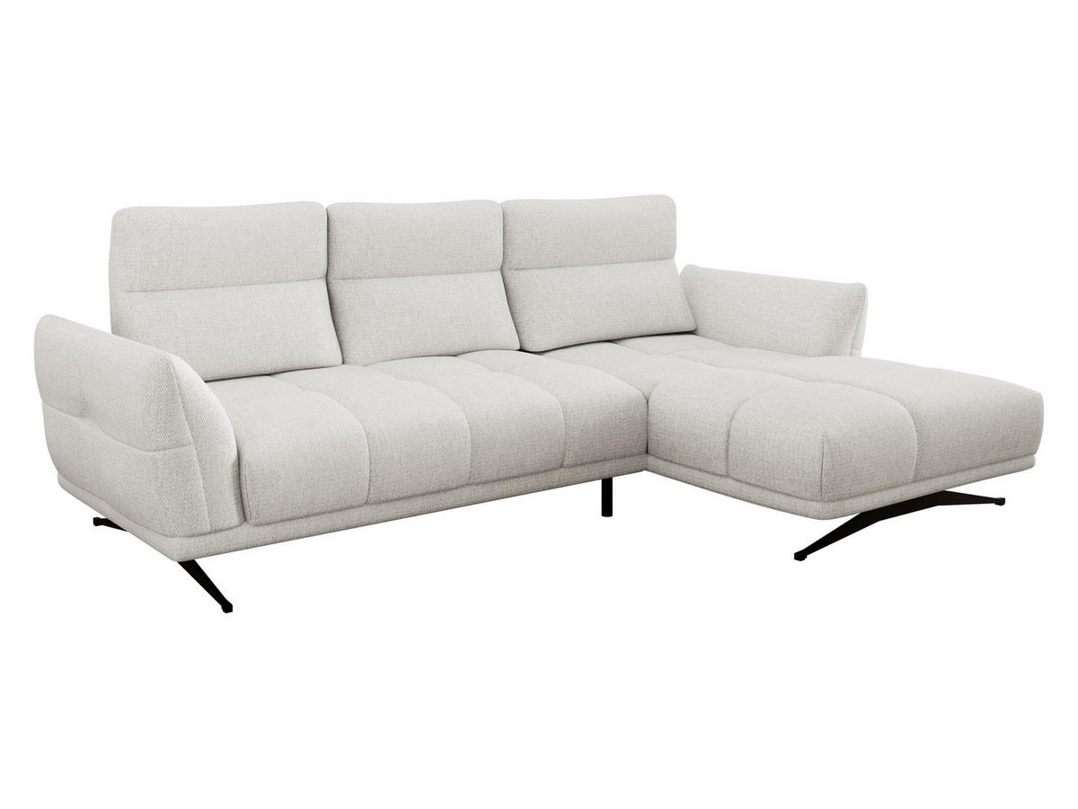 ECKSOFA Giovanni Z LCH, Seite: Rechts 2R-LC - Hellgrau/Schwarz, Holz/Textil (298/195cm) - MIRJAN24