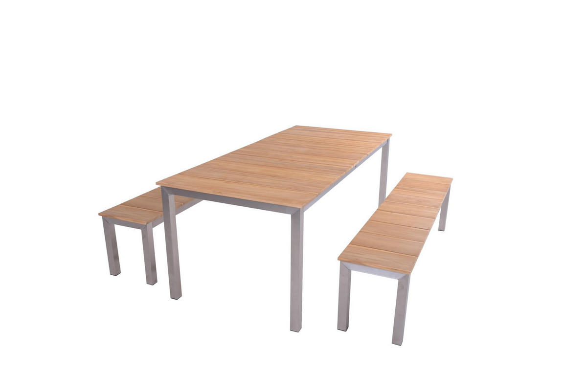 GARTEN-SITZGRUPPE Sofie 3-teilig Gartenmöbel-Set - Braun, Holz - DELUKE