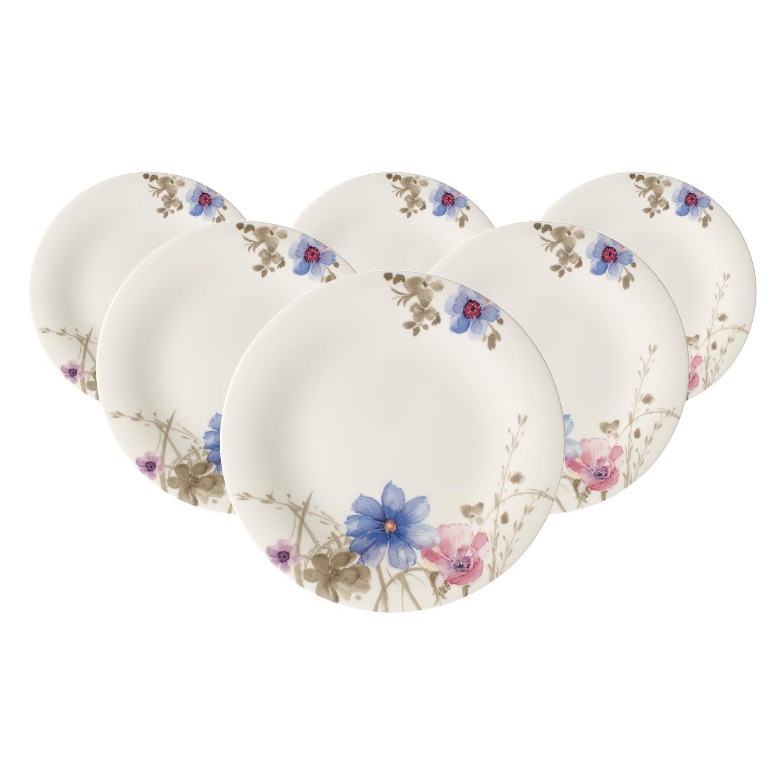 FRÜHSTÜCKSTELLER Mariefleur Gris Basic bunt ø 21,5 cm 6er Set - Multicolor, Keramik (21.5cm) - Villeroy & Boch