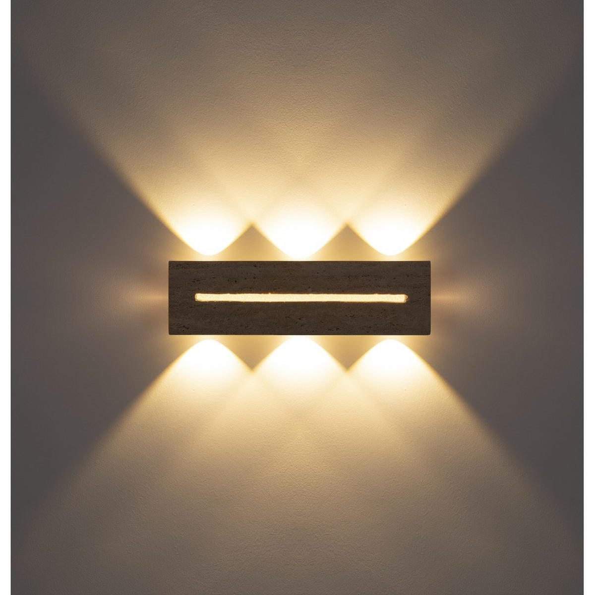 WANDLEUCHTE ROJAS Metall Marmor weiß matt, LED - Weiß, Metall (40/11/6cm) - Globo Lighting
