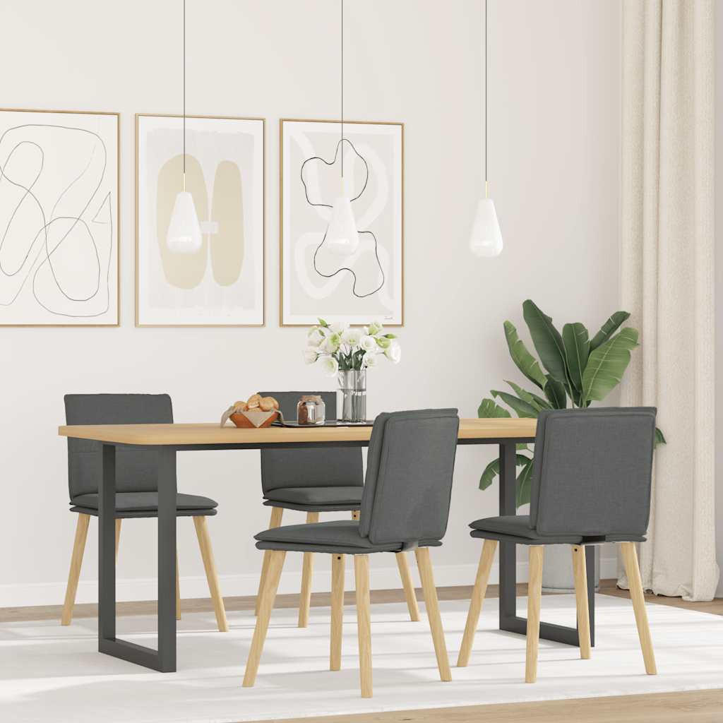 ESSZIMMERSTÜHLE 4 Stk. Dunkelgrau Stoff 45*54*86cm - Dunkelgrau, Metall (45/86/54cm) - ZMH