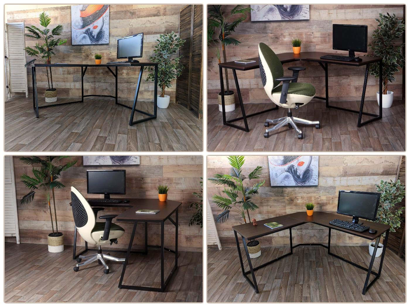 ECK-SCHREIBTISCH Dunkelbraun - Dunkelbraun, Metall (140/140/76cm) - MCW