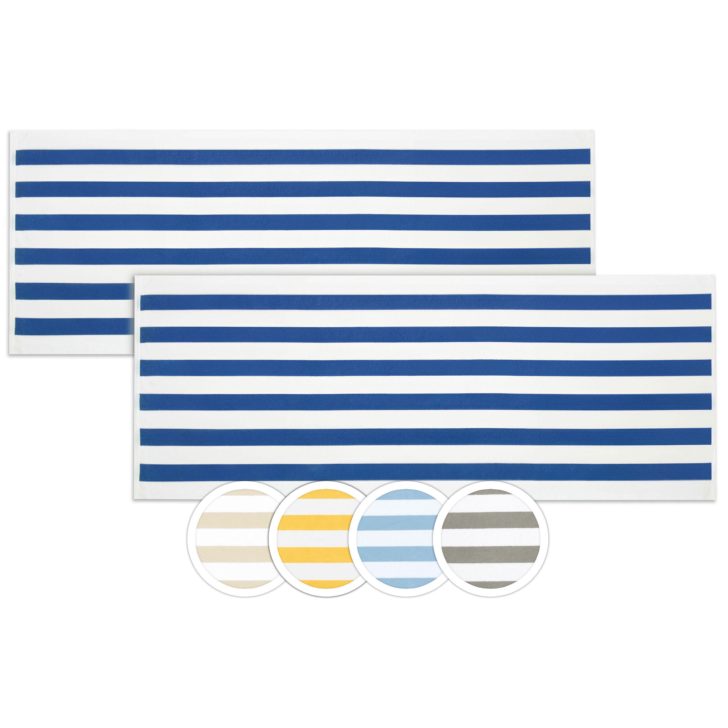 STRANDTUCH, 2er-Set, 70x180 cm, 100% Baumwolle, Blau - Blau, Textil (70/180cm) - Zollner