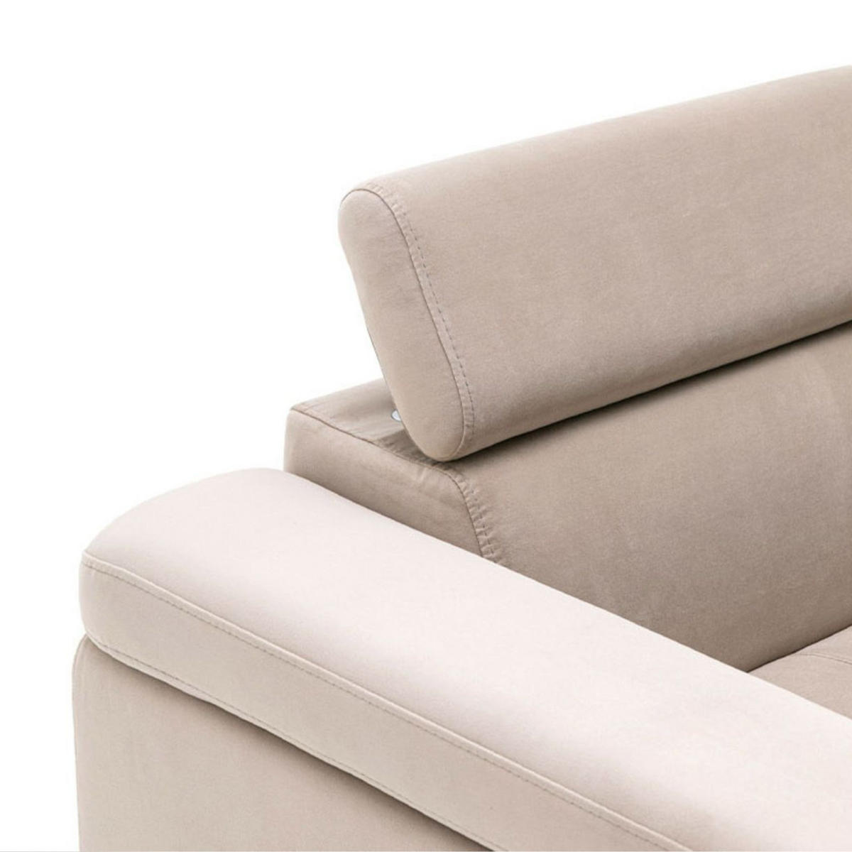 SESSEL JUNIOR mit verstellbare Kopfstütze Velours Beige - Beige/Schwarz, Holz/Textil (116/90/92cm) - Muffo