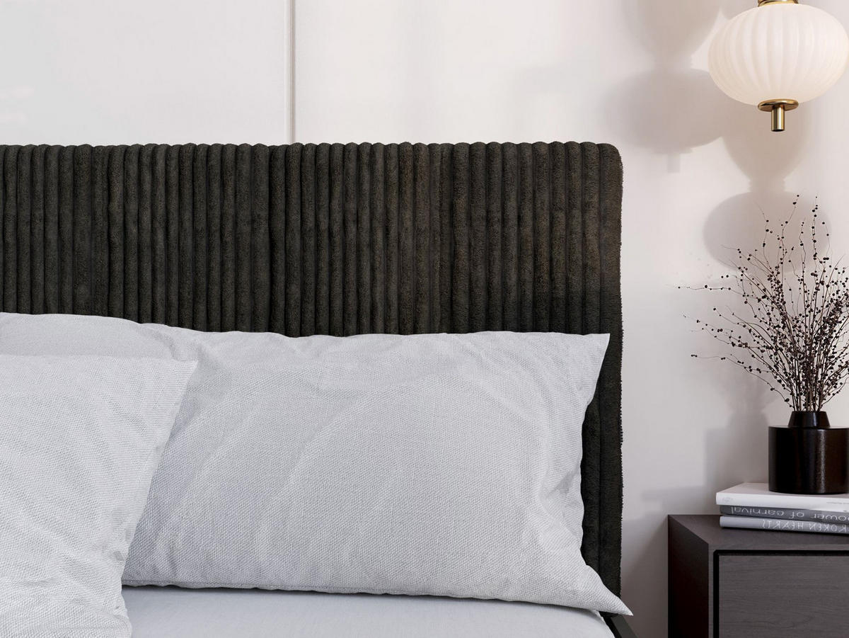 BETT Schwarz STYLE Mit Matratze Gepolsterter Schwarzer Kopfteil 120x200 cm - Schwarz, Textil (120/200cm) - Sepro Meble