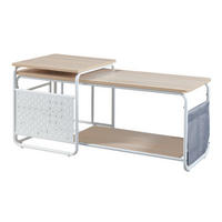 FERNSEHTISCH Dyrøy mit Beistelltisch - Eichefarben/Weiß, Metall (110/46.5/40cm) - [en.casa]