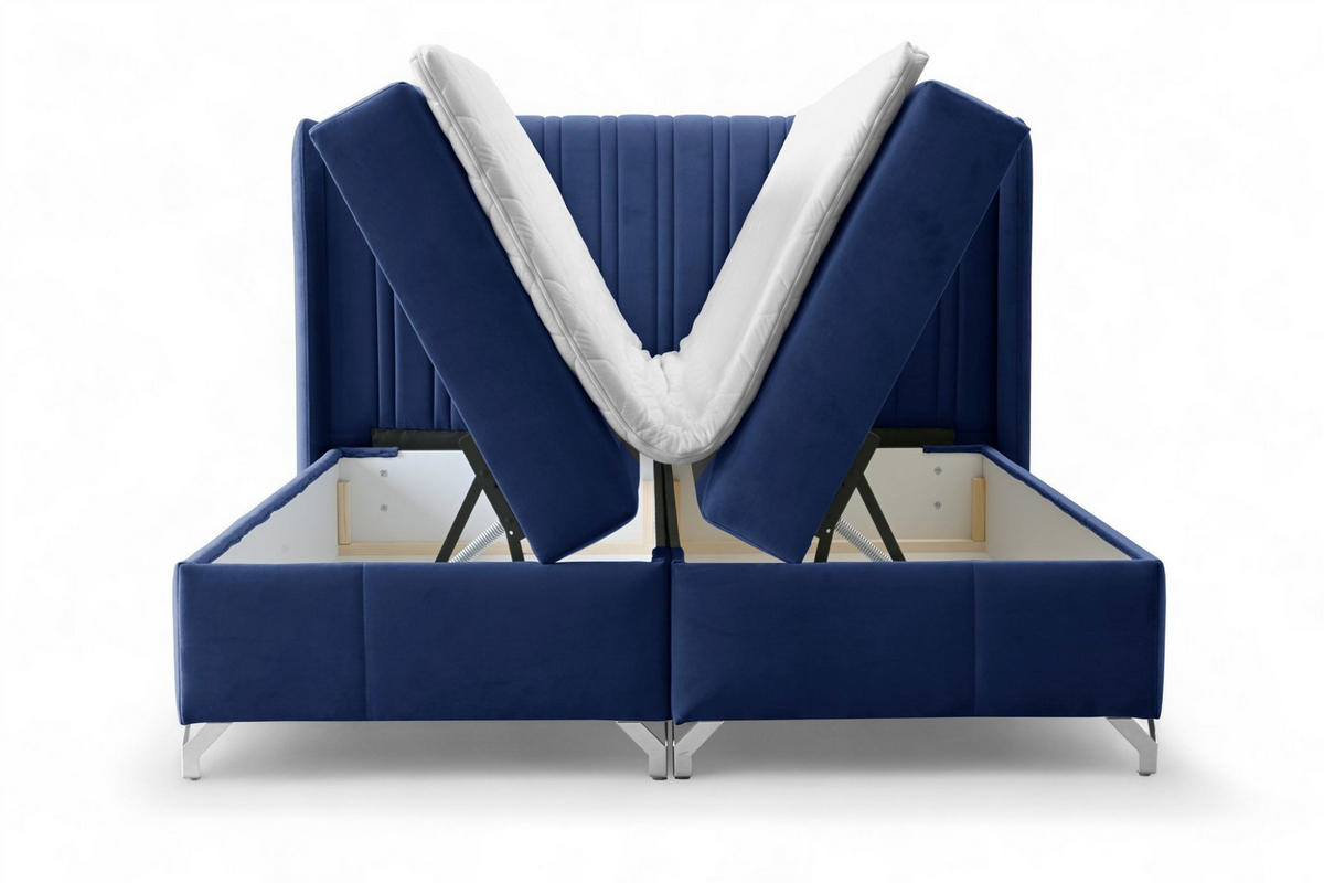 BOXBETT Damien - Blau, Holzwerkstoff/Textil (200/200cm) - Fun Möbel