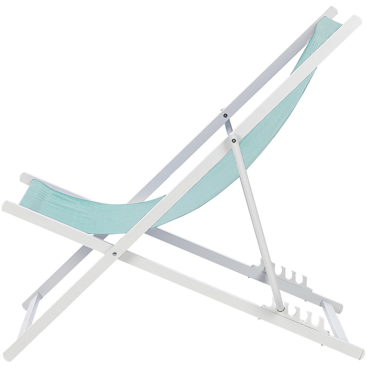 GARTENLIEGE weiß/hellblau Locri II - Weiß/Hellblau, Metall (60/79/95cm) - Beliani