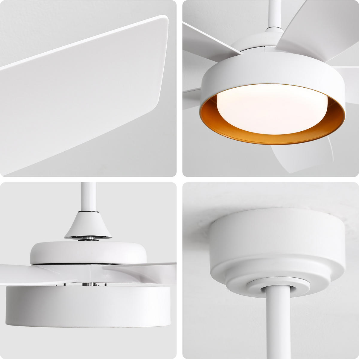 DECKENVENTILATOR DE-16285 42 Zoll mit 22W LED & Fernbedienung Weiß - Weiß, Kunststoff (106.6/106.6/35.5cm) - ComfortXL