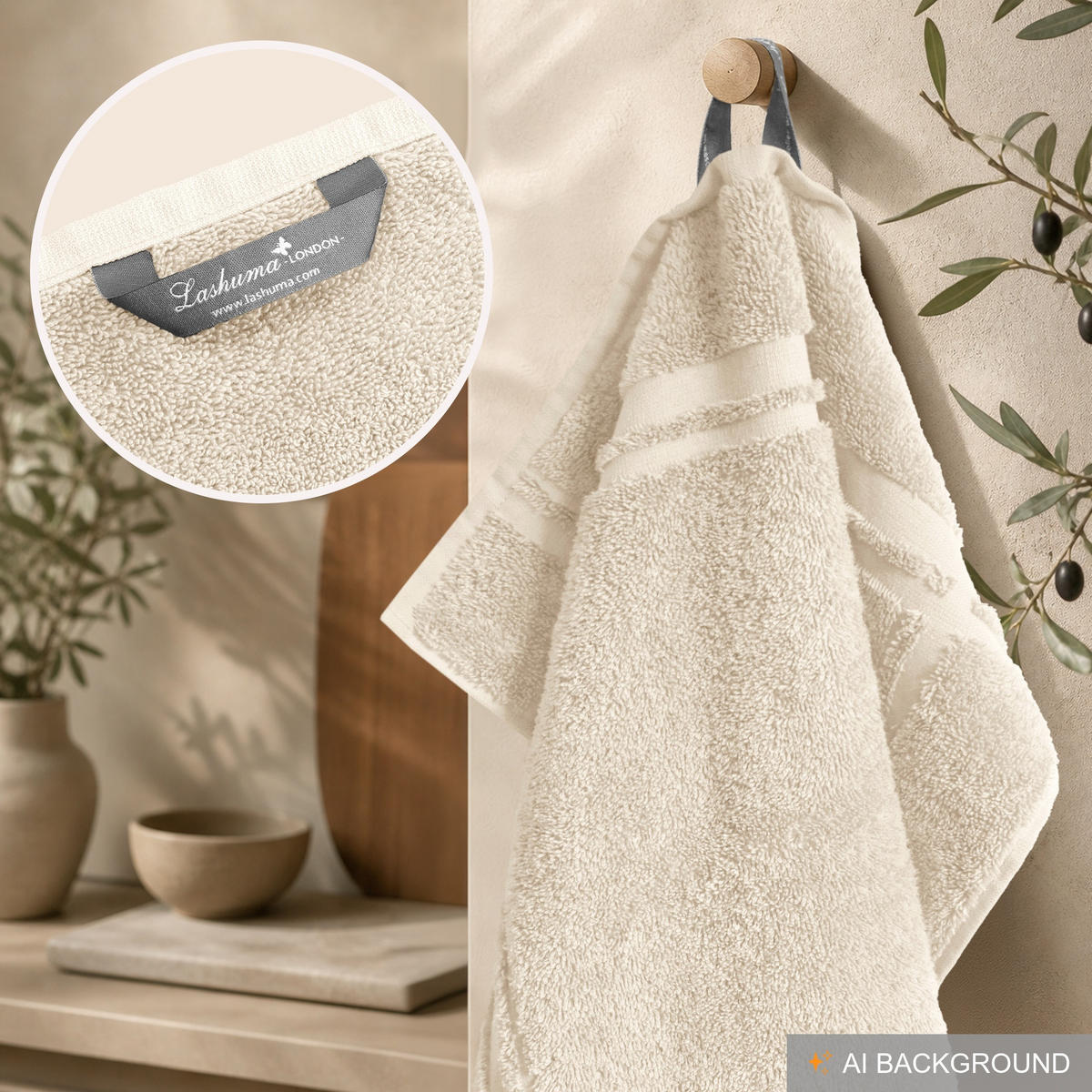 FROTTEE Küchenhandtücher 50x50 cm, 4er Set, Natur - Naturfarben, Textil (50/50cm) - Lashuma