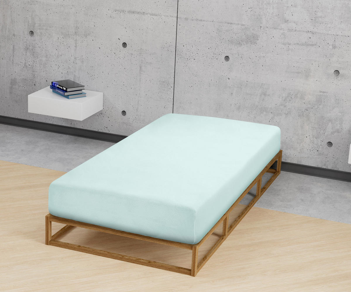 SPANNBETTTUCH Jersey antarktis, 90x190 cm - 100x200 cm - Hellblau, Textil (100/200cm) - biberna Sleep & Protect