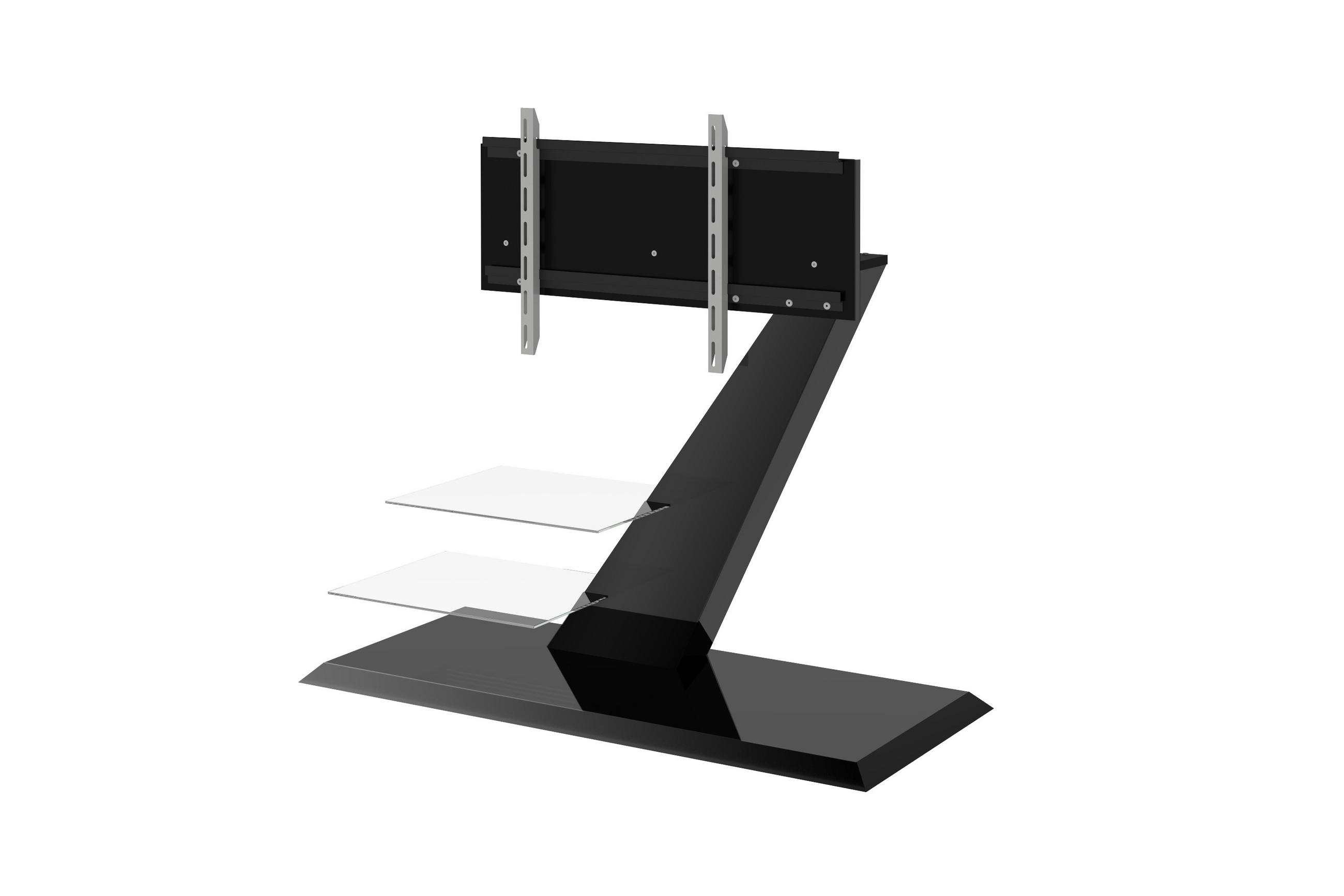 TV RACK rechteckig Schwarz Hochglanz Glas 120/106/50 cm - Schwarz Hochglanz, Holzwerkstoff (120/106/50cm)