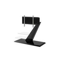 TV RACK rechteckig Schwarz Hochglanz Glas 120/106/50 cm - Schwarz Hochglanz, Holzwerkstoff (120/106/50cm)