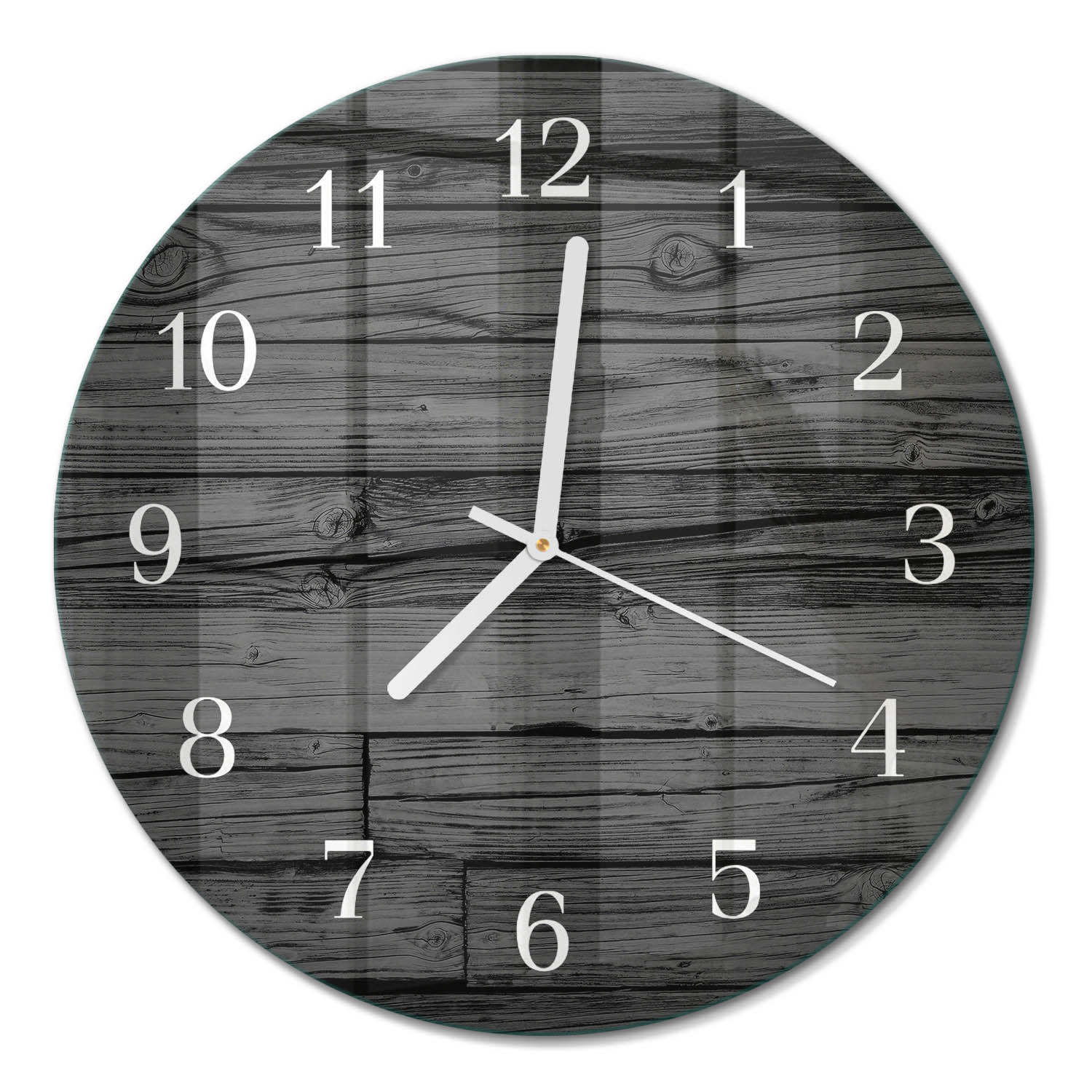 WANDUHR fi30 cm - Holz - Schwarz, Glas (30/30/0.4cm) - TULUP