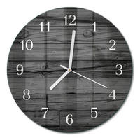 WANDUHR fi30 cm - Holz - Schwarz, Glas (30/30/0.4cm) - TULUP