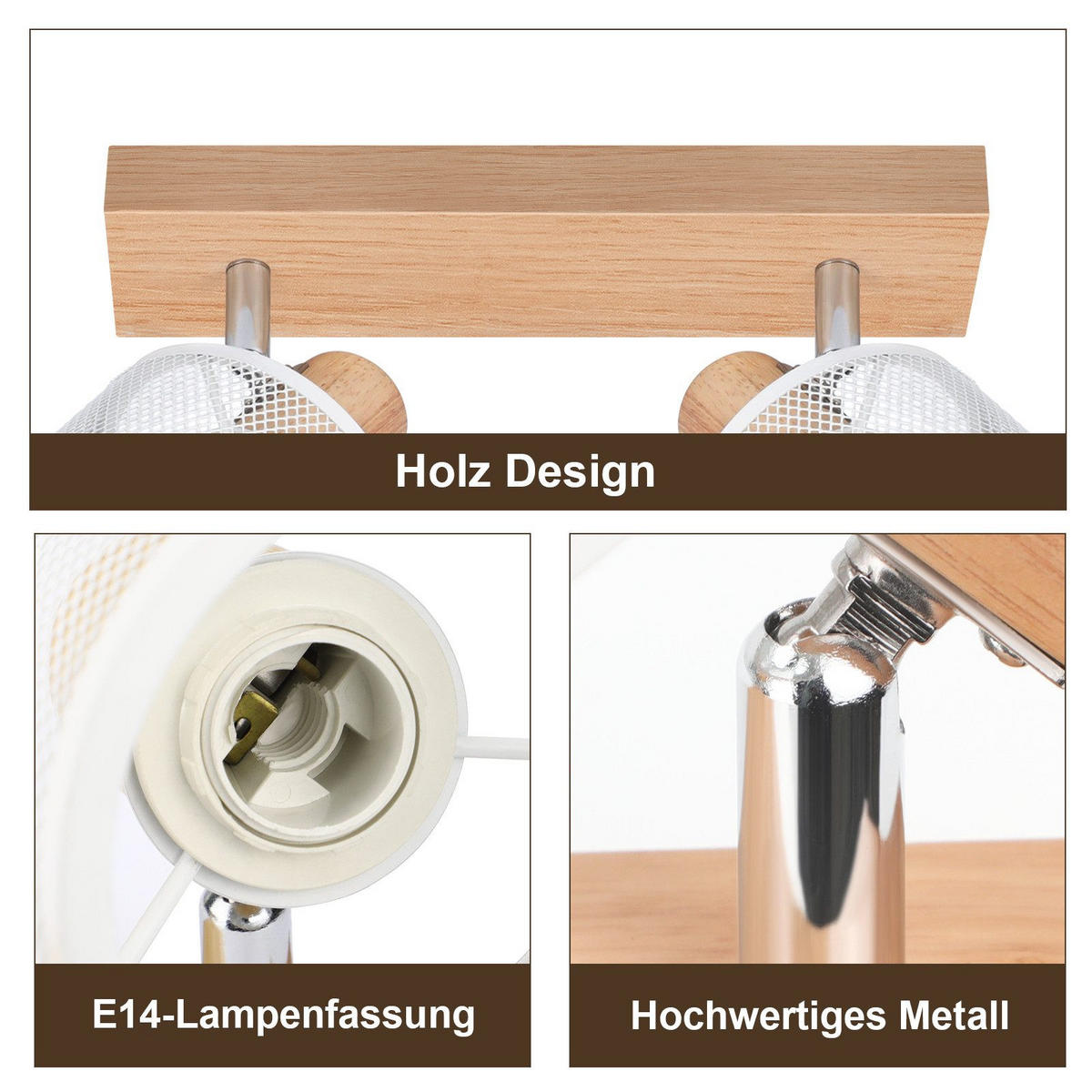 STRAHLER Gisela 2-flammig 25/10/14 cm - Weiß, Metall (25/10/14cm) - Nettlife
