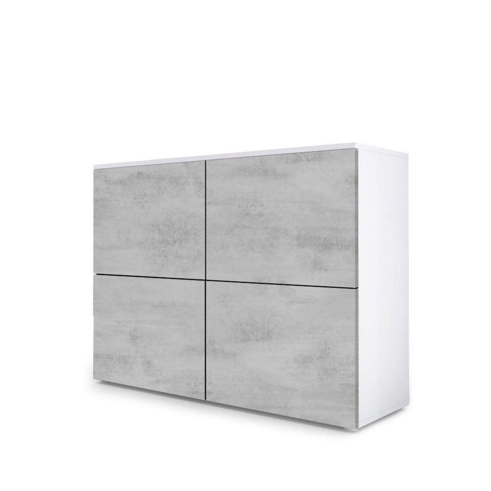 KOMMODE Rova Beton Oxid Optik / Beton Oxid Optik - Hellgrau, Holzwerkstoff (92/72/35cm) - Vladon
