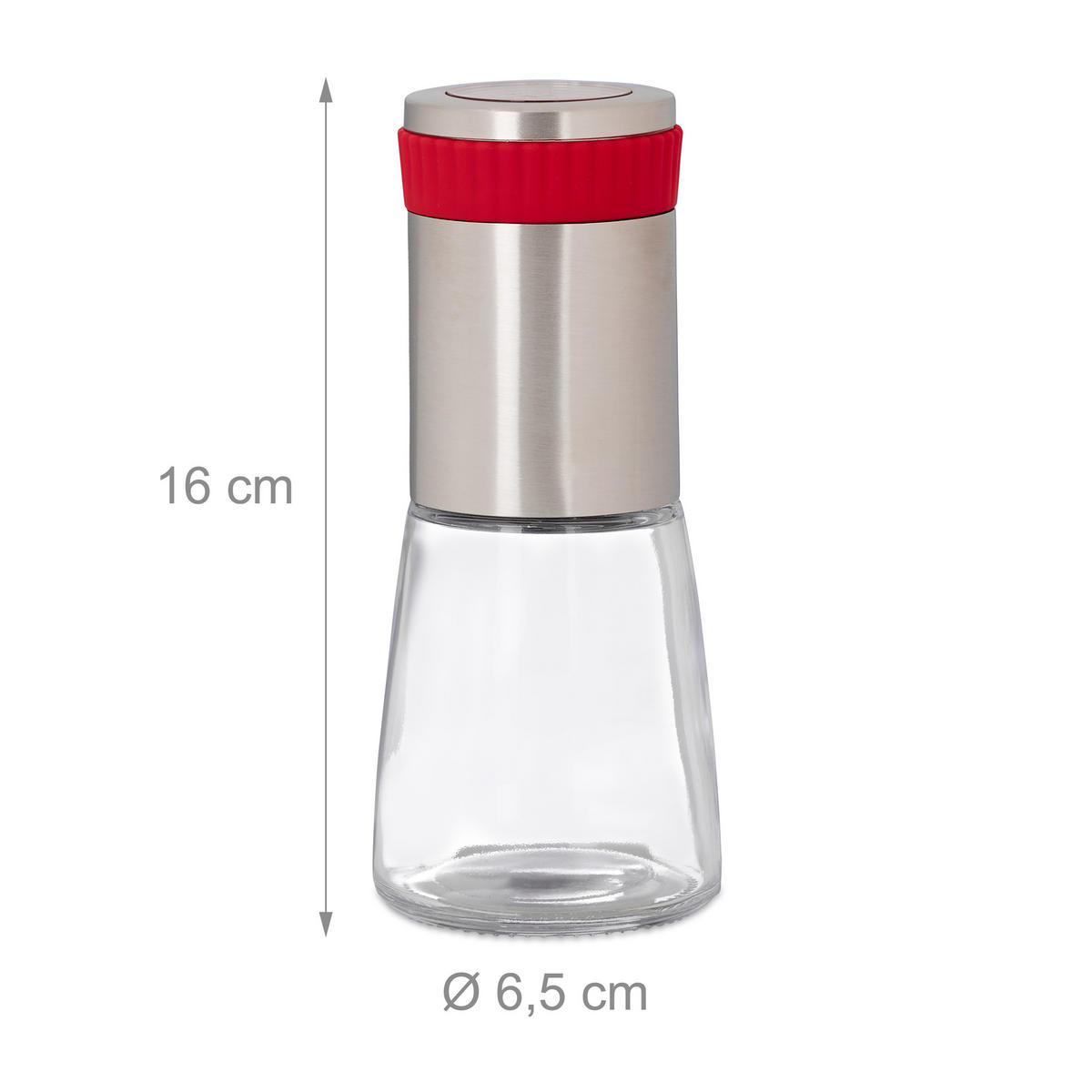 CHILIMÜHLE - Multicolor, Glas/Kunststoff (6.5/16/6.5cm) - Relaxdays