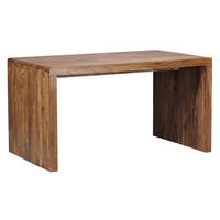 SCHREIBTISCH Massivholz Stauraum Abgerundete Ecken, Braun 160x80x76 cm - Braun, Holz (80/160/76cm) - KADIMA DESIGN