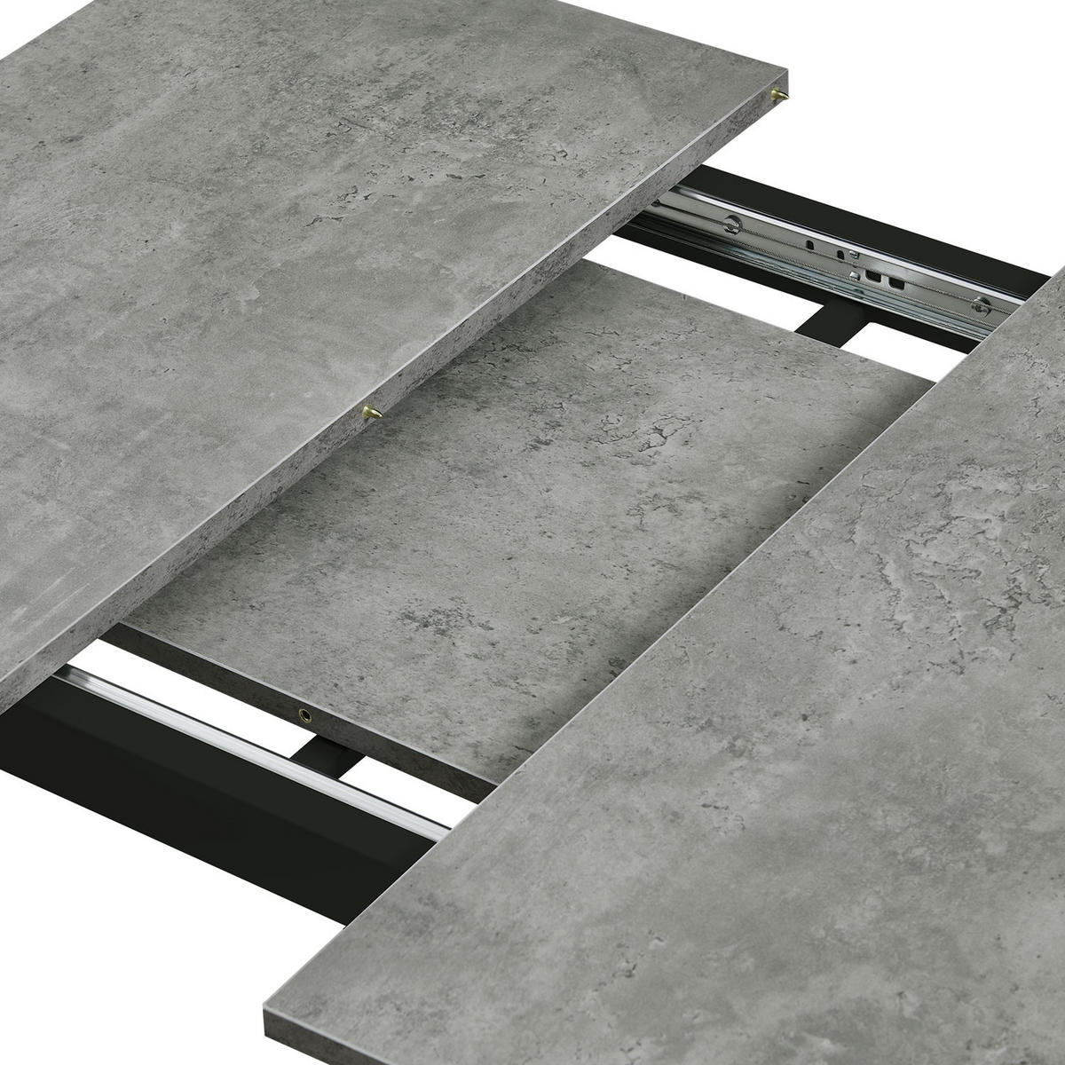 ESSTISCH PIUS 120-160/80/76 cm - Schwarz/Grau, Holzwerkstoff/Metall (120/80/76cm) - B&D Home