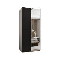 SCHWEBETÜRENSCHRANK 245,5/110/64 2-türig - Schwarz/Weiß, Holz/Metall (110/245/64cm) - Abiks Möbel