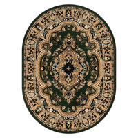 TEPPICH ATLAS oval grün medaillon 160/220 cm - Grün, Textil (160/220cm) - Tapiso